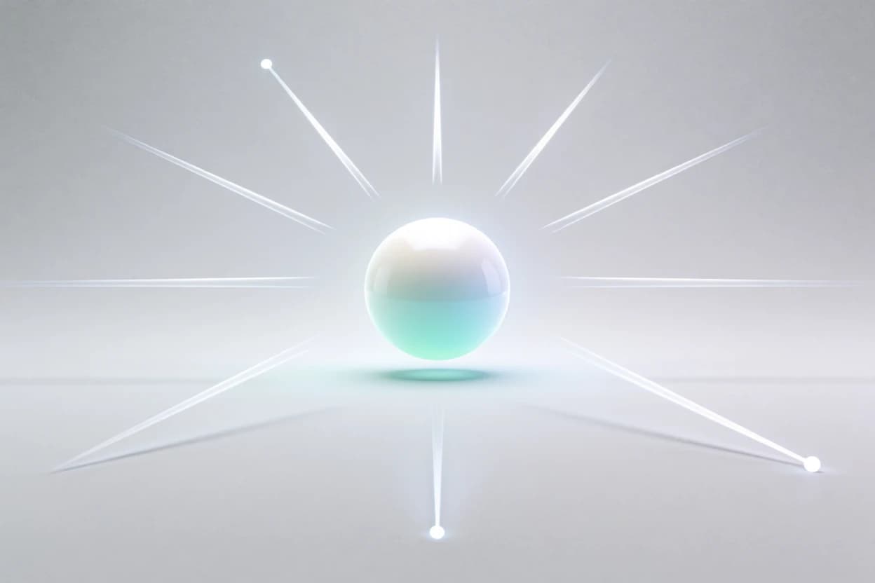 A radiant sphere bursting with light, representing ArabianMist's first orders and early traction