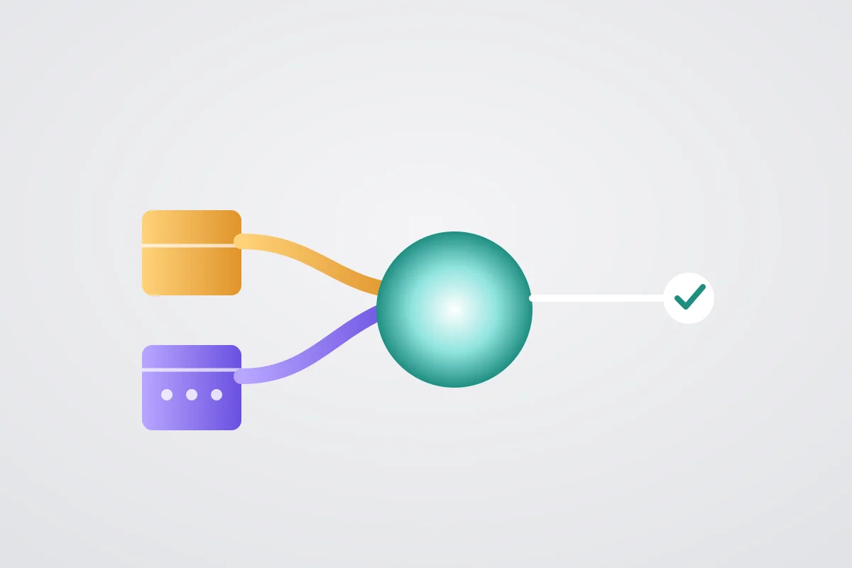 Abstract 3D visualization representing a chatbot integrated with real inventory and booking data