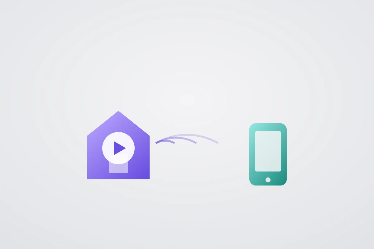 Abstract flowing graphic representing video content conveying a property's scale to a remote buyer