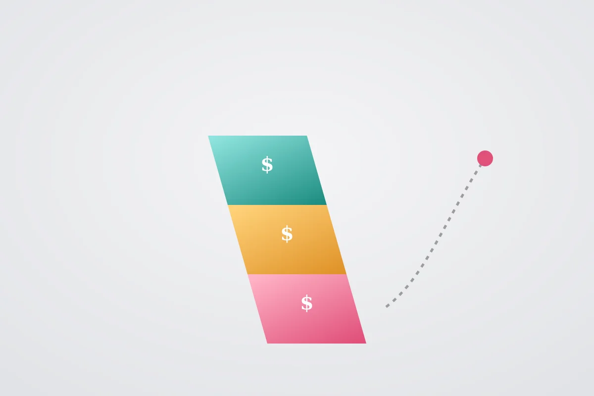 Abstract visualization representing layered Shopify subscription, setup, and transaction costs