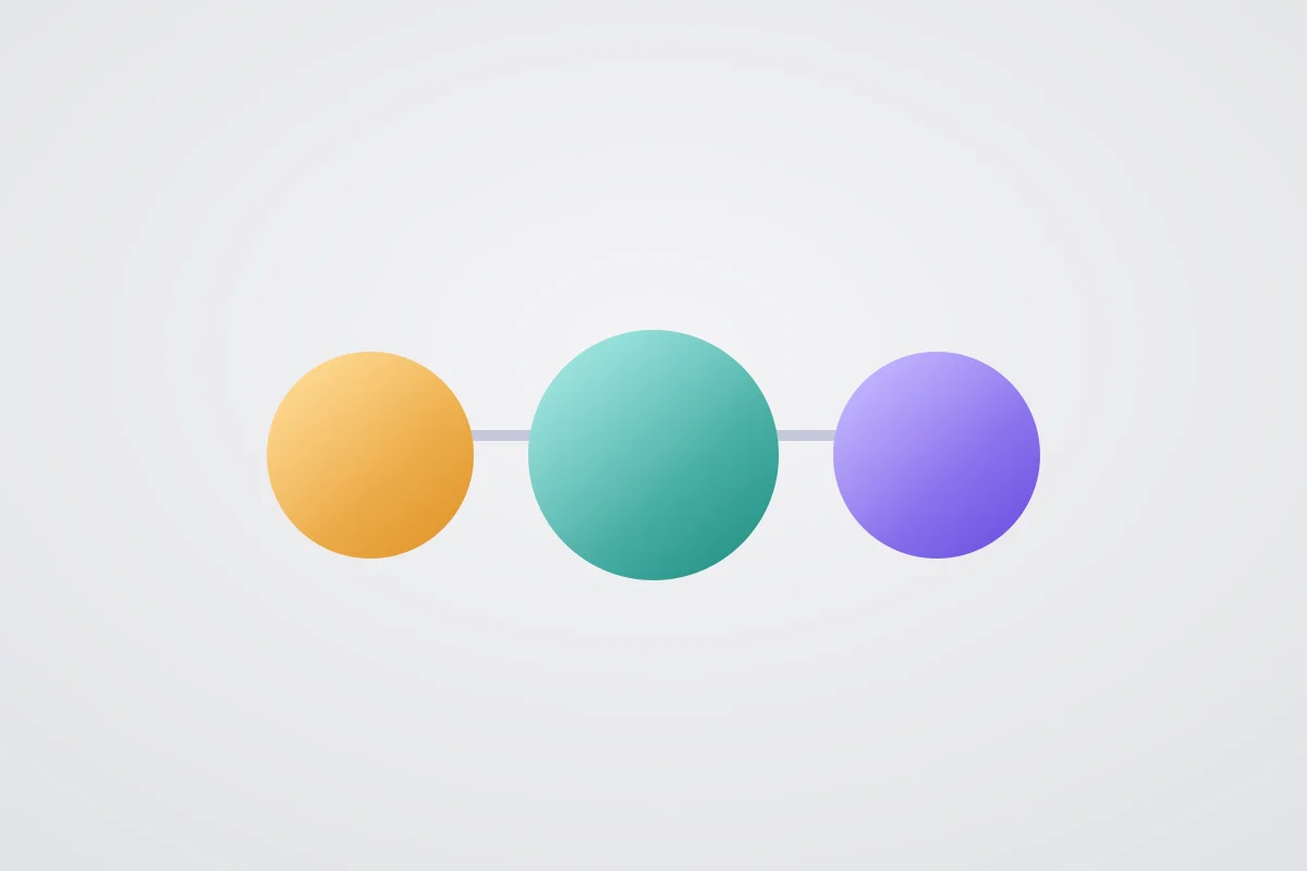 Abstract flowing graphic representing three connected stages of automated guest communication