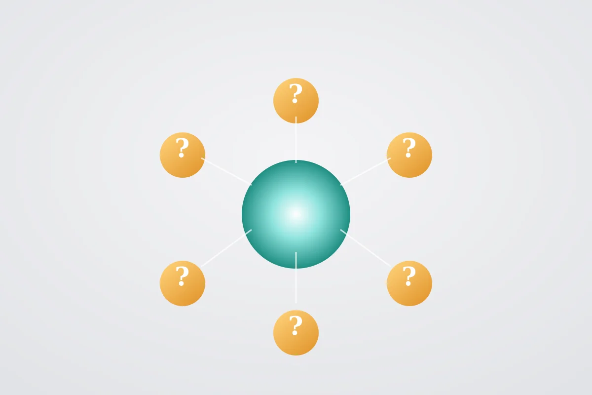 Abstract visualization representing repetitive customer questions answered instantly around the clock