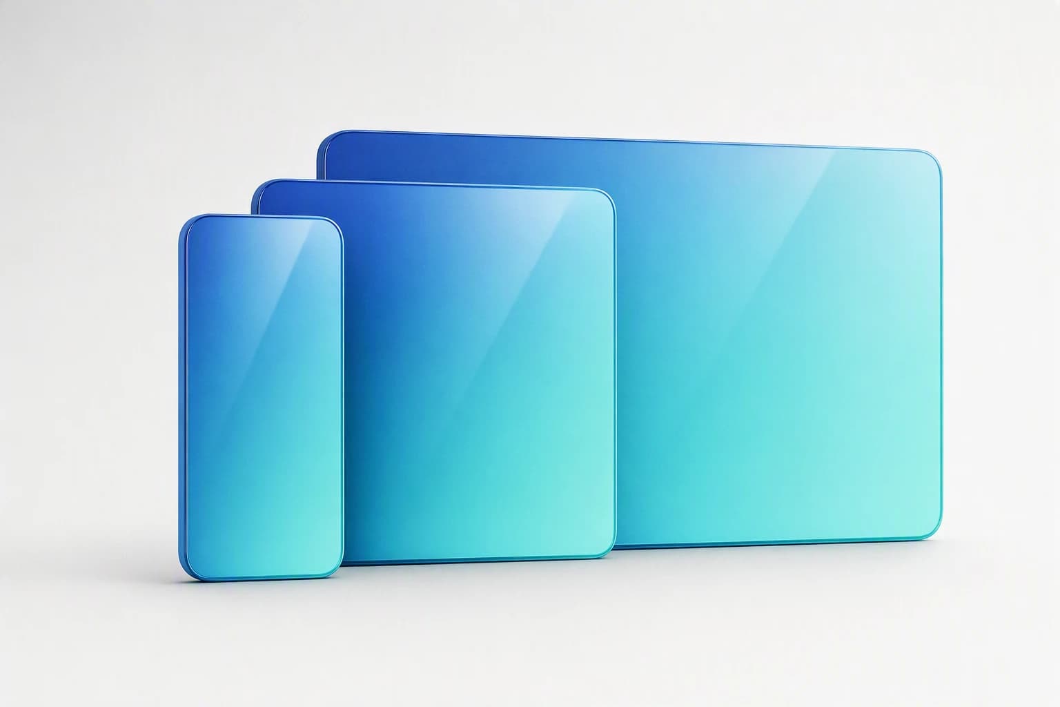Three device screens — phone, tablet, and desktop — representing a responsive site design adapting cleanly across every screen size